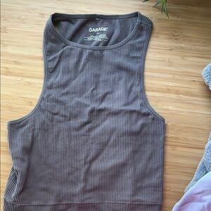 Garage Women's Gray Ribbed Tank Top